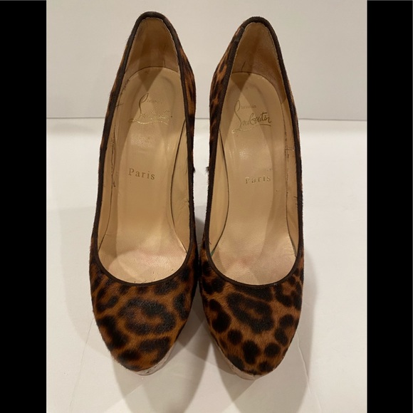Christian Louboutin coroclic wedge leopard pumps
